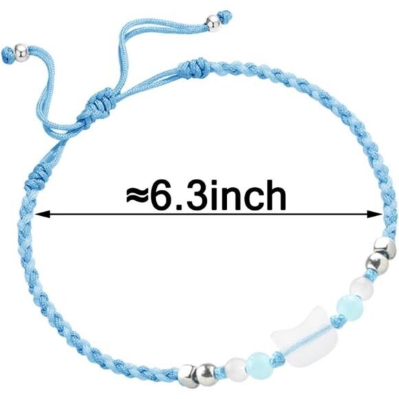 2Pcs Cute Cat Bracelet Set Resin Moonstone Friendship Bracelets for Women - Picture 2 of 8